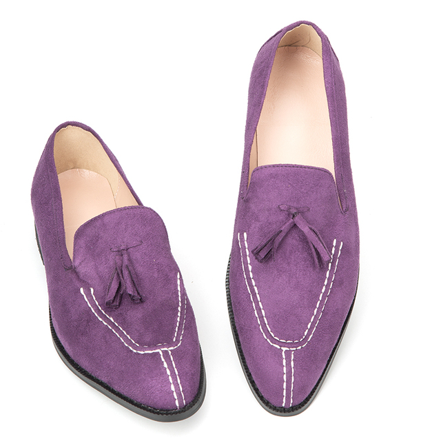 Męskie buty wiosenne na niskim obcasie z frędzlami i wzorem vintage - Wianko - 5