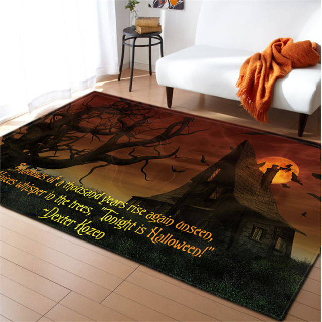 Dywany 3D dywaniki do sypialni dyniowa wiedźma gotyckie duże dywany Halloween antypoślizgowy dywanik podłogowy ozdoba na drzwi domu maty - Wianko - 8