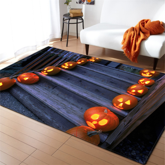 Dywany 3D dywaniki do sypialni dyniowa wiedźma gotyckie duże dywany Halloween antypoślizgowy dywanik podłogowy ozdoba na drzwi domu maty - Wianko - 1