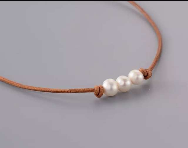 Naszyjnik naturalnej perły skóra damska moda ślubna - Wianko - 8