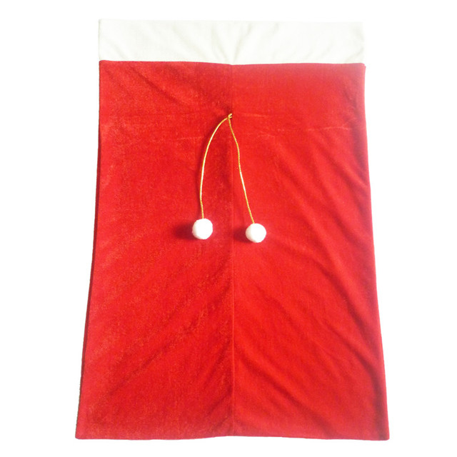Duże skarpety na prezenty świętego Mikołaja 70x50cm - czerwone z wysokiej jakości złotym aksamitem i super miękkim materiałem - idealne na Boże Narodzenie i nowy rok - Wianko - 8