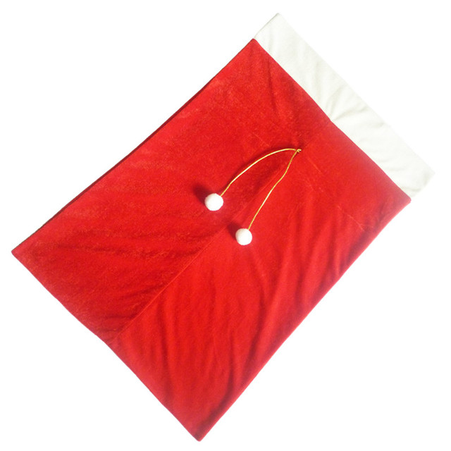 Duże skarpety na prezenty świętego Mikołaja 70x50cm - czerwone z wysokiej jakości złotym aksamitem i super miękkim materiałem - idealne na Boże Narodzenie i nowy rok - Wianko - 9