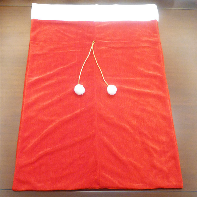 Duże skarpety na prezenty świętego Mikołaja 70x50cm - czerwone z wysokiej jakości złotym aksamitem i super miękkim materiałem - idealne na Boże Narodzenie i nowy rok - Wianko - 11