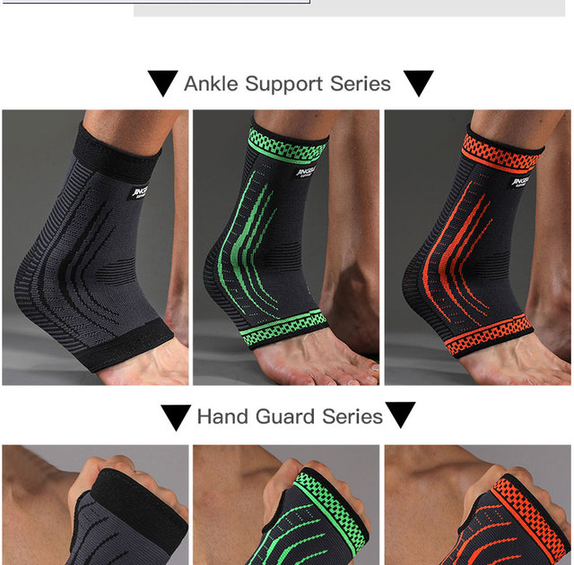 Wsparcie JINGBA nałokietniki i nakolanniki nylonowe do sportowej odzieży ochronnej - zestaw ochraniaczy kolan, kostki, ręki i bransoletki - Wianko - 6