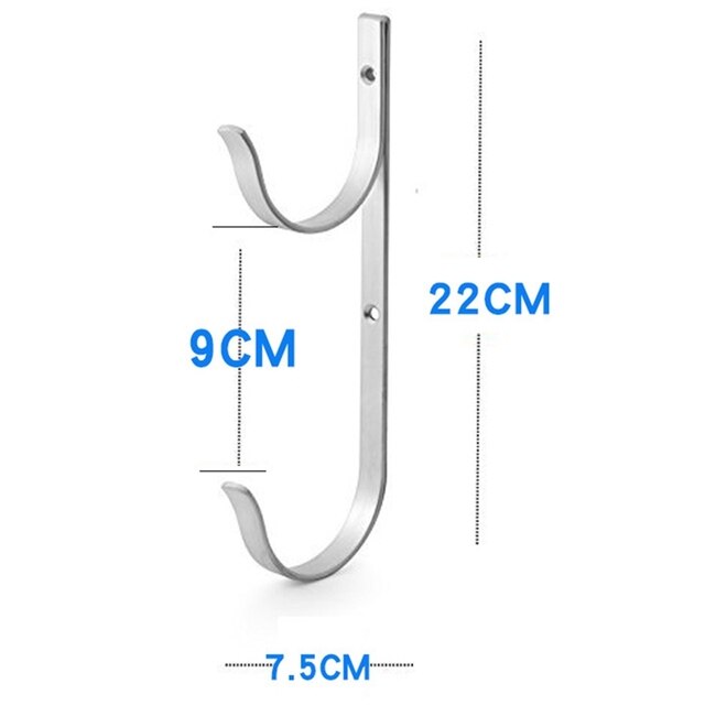 Wieszak na basen Premium 2 szt. do narzędzi ogrodniczych i akcesoriów basenowych - aluminiowy uchwyt na teleskopy - Wianko - 2