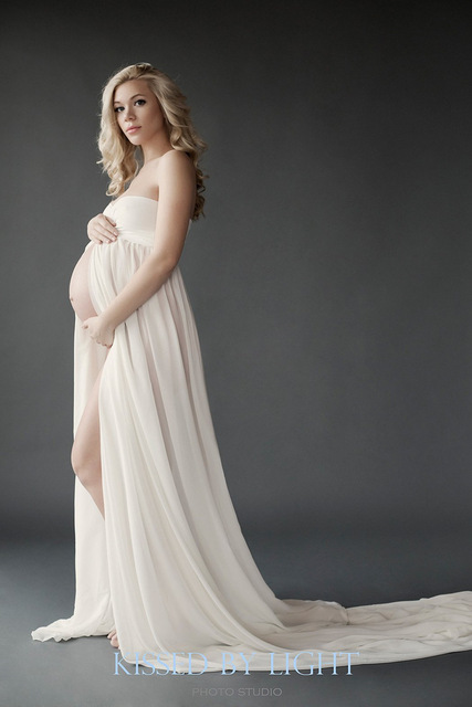 Ciążowa sukienka na sesję zdjęciową - sukienka Maxi do sesji fotograficznych dla kobiet w ciąży Premama Vestido - Wianko - 4