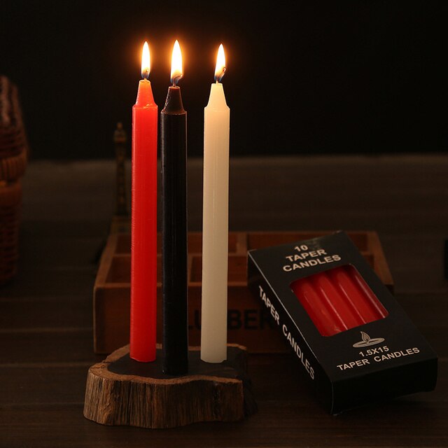Czarne świece oświetlenie domowe dekoracyjne bezdymne romantyczne wesele - Wianko - 4
