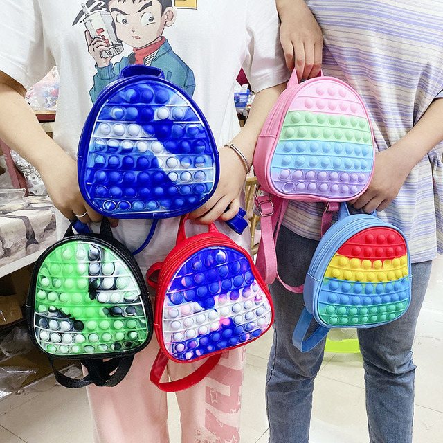 Plecak Spinner Zabawka do Zgniatania Tie Dye Mini Torba dla Dzieci - Świecące Kolorowe Bąbelki - Prezent na Urodziny czy Torba Szkolna dla Chłopców i Dziewczynek - Wianko - 1