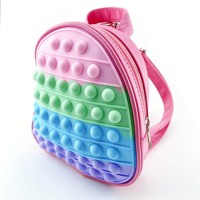 Plecak Spinner Zabawka do Zgniatania Tie Dye Mini Torba dla Dzieci - Świecące Kolorowe Bąbelki - Prezent na Urodziny czy Torba Szkolna dla Chłopców i Dziewczynek - Wianko - 4