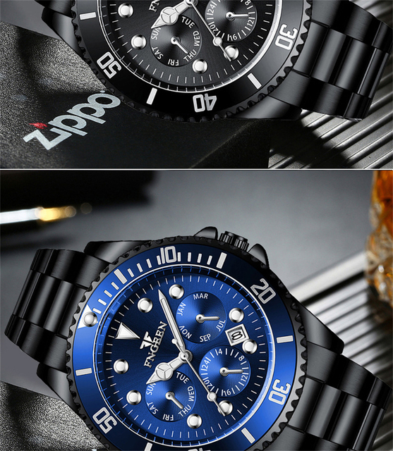 Topowa męska luksusowa zegarki zielone Casual Sport Business Quartz Watch - zegarek męski (czas) - Wianko - 14
