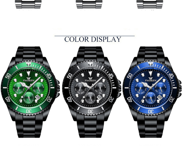 Topowa męska luksusowa zegarki zielone Casual Sport Business Quartz Watch - zegarek męski (czas) - Wianko - 6