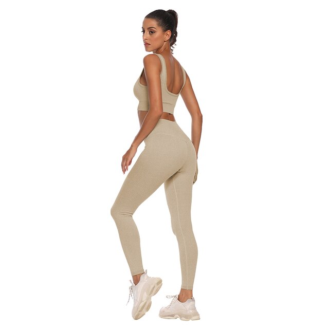 Najlepiej sprzedający się zestaw spodni jogi, model RY9094, o stylowym i modnym temperamencie sportowym, ciasno dopasowane, z efektem liftingu pośladków, wykonane z przędzy pionowej bez szwów - Wianko - 15
