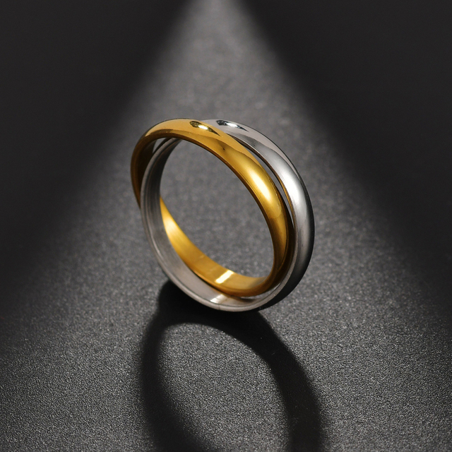 Pierścień minimalistyczny zaręczynowy dla pary - złoto/róża/czarny - Wianko - 18