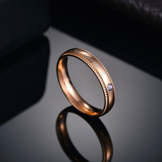 Pierścień minimalistyczny zaręczynowy dla pary - złoto/róża/czarny - Wianko - 16