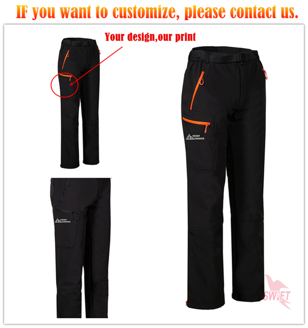 Spodnie turystyczne męskie Softshell z Logo Camping Hiking - wodoodporne, termiczne, idealne na zimę - Wianko - 1