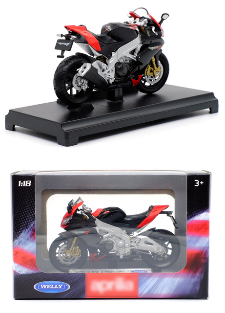 1:18 Model motocykla sportowego RSV4, odlew z metalu, fabryka, zawieszenie typu shork-absorber - zabawka dla dzieci, prezenty, kolekcja zabawek - Wianko - 4