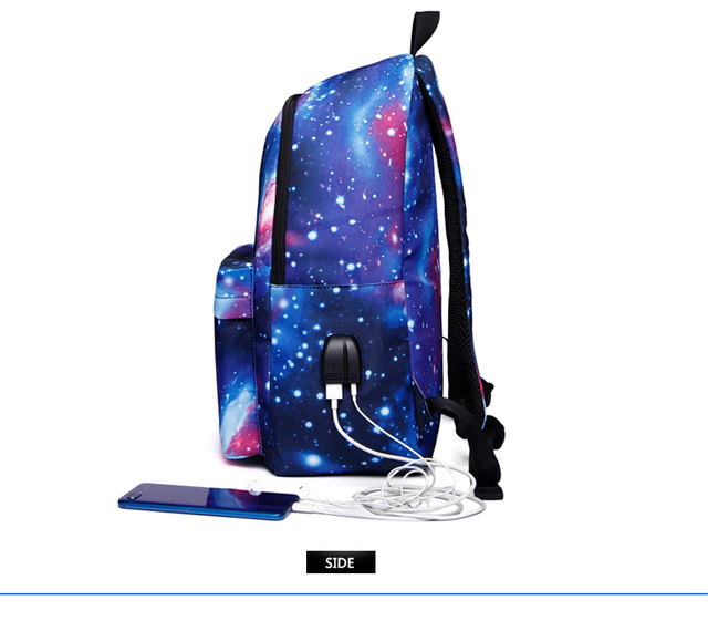 Plecak uniwersytecki z portem ładowania USB, inspirowany dziewczyną na tle gwiaździstego nieba - Wianko - 15