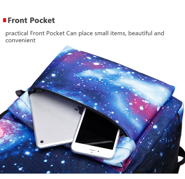 Plecak uniwersytecki z portem ładowania USB, inspirowany dziewczyną na tle gwiaździstego nieba - Wianko - 9