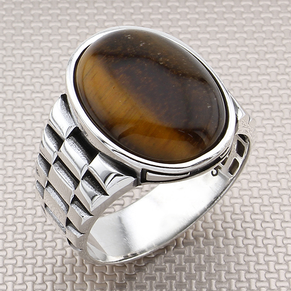 Zegarek męski z paskiem projekt srebrny, czerwony kamień agat, biżuteria 925 srebrny pierścień z kamieniem naturalnym - Wianko - 6