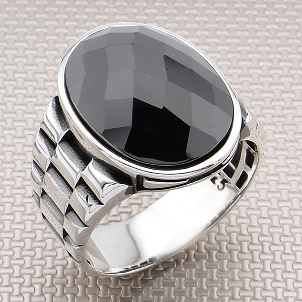 Zegarek męski z paskiem projekt srebrny, czerwony kamień agat, biżuteria 925 srebrny pierścień z kamieniem naturalnym - Wianko - 2