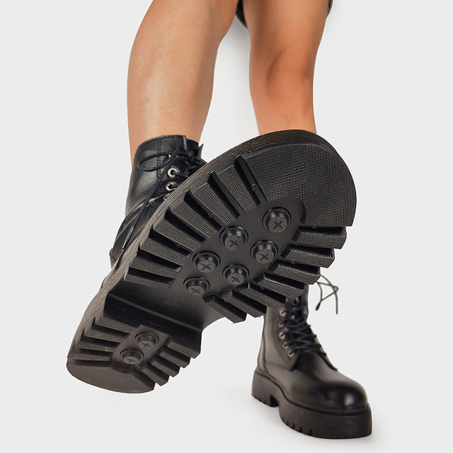 Kobiece buty minimalistyczne na pięcie z kwadratową koronką, platformą i sznurowaniem - Wianko - 5