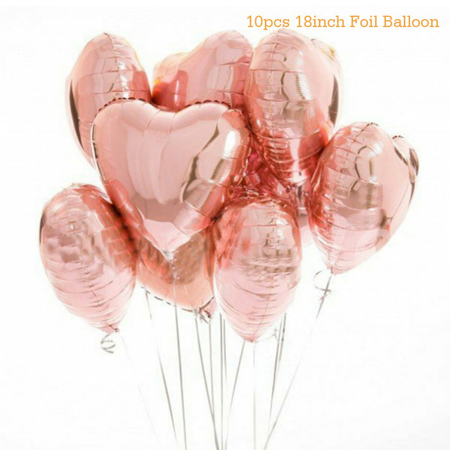 Zestaw balonów na urodziny w kolorze różowego złota - balon 12 cali, konfetti, dekoracje serca - Wianko - 2