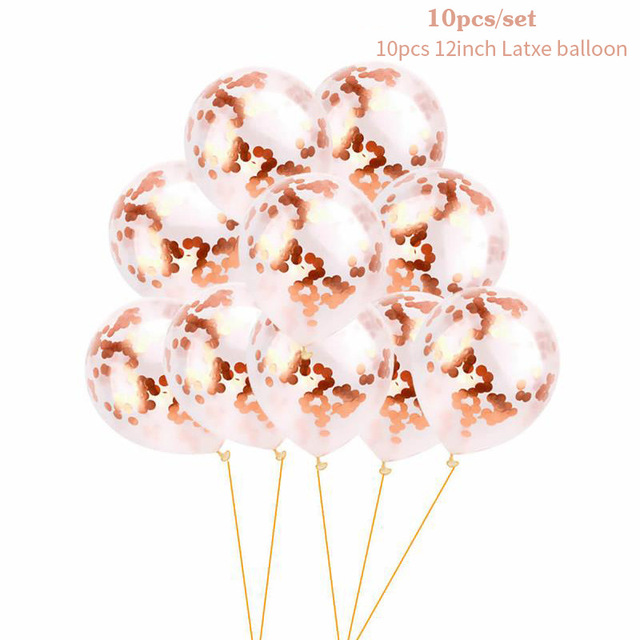 Zestaw balonów na urodziny w kolorze różowego złota - balon 12 cali, konfetti, dekoracje serca - Wianko - 3