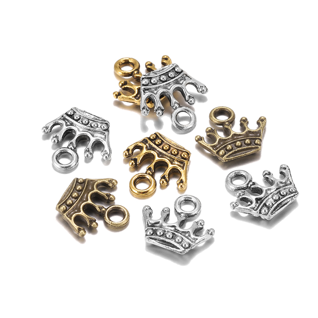 20 sztuk/partia Zawieszki antyczne Charms korona 13x14mm do DIY naszyjników i bransoletek - Wianko - 13