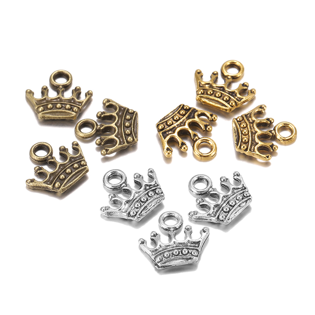 20 sztuk/partia Zawieszki antyczne Charms korona 13x14mm do DIY naszyjników i bransoletek - Wianko - 12