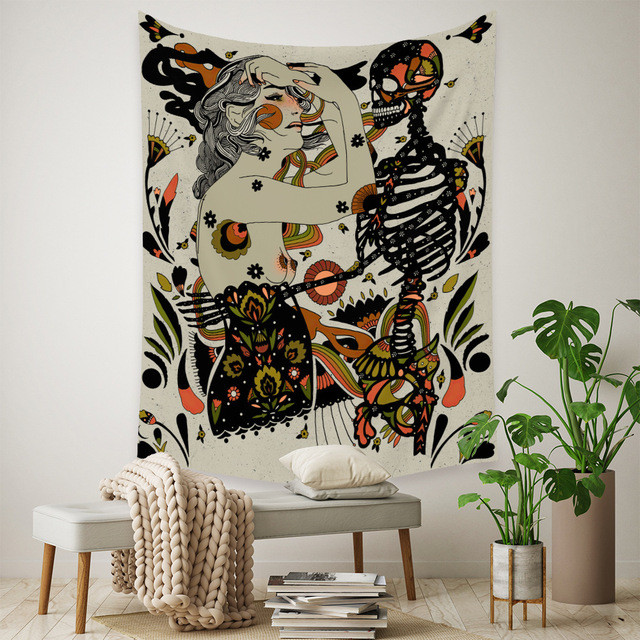 Gobeliny Czeskie Trippy Wall w stylu Hippie z kwiatową Mandala, indie gobelin ścienny abstrakcyjny, dywan artystyczny, dekoracja w stylu Boho na sofę, jogi - Wianko - 24