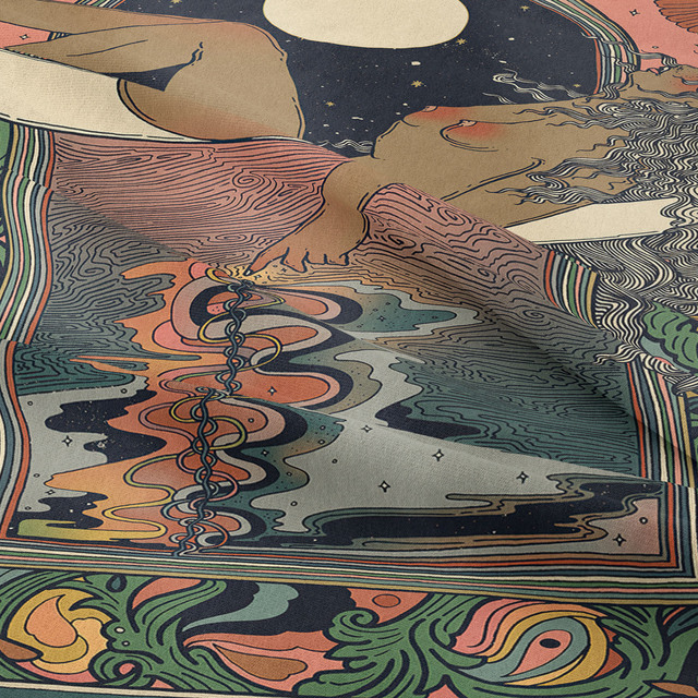 Gobeliny Czeskie Trippy Wall w stylu Hippie z kwiatową Mandala, indie gobelin ścienny abstrakcyjny, dywan artystyczny, dekoracja w stylu Boho na sofę, jogi - Wianko - 211