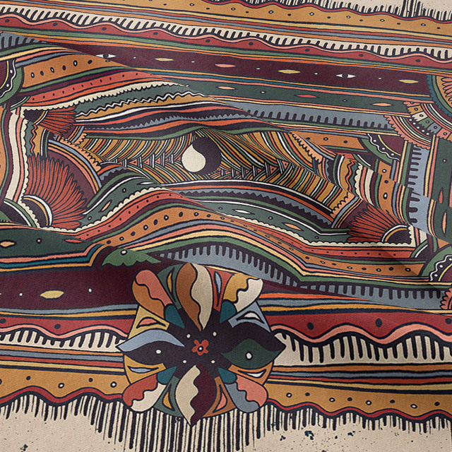 Gobeliny Czeskie Trippy Wall w stylu Hippie z kwiatową Mandala, indie gobelin ścienny abstrakcyjny, dywan artystyczny, dekoracja w stylu Boho na sofę, jogi - Wianko - 171