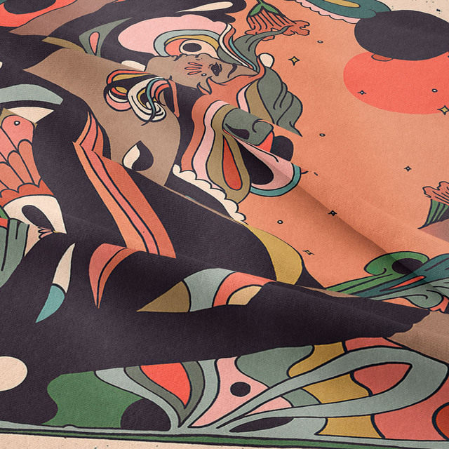 Gobeliny Czeskie Trippy Wall w stylu Hippie z kwiatową Mandala, indie gobelin ścienny abstrakcyjny, dywan artystyczny, dekoracja w stylu Boho na sofę, jogi - Wianko - 91