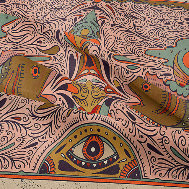 Gobeliny Czeskie Trippy Wall w stylu Hippie z kwiatową Mandala, indie gobelin ścienny abstrakcyjny, dywan artystyczny, dekoracja w stylu Boho na sofę, jogi - Wianko - 99