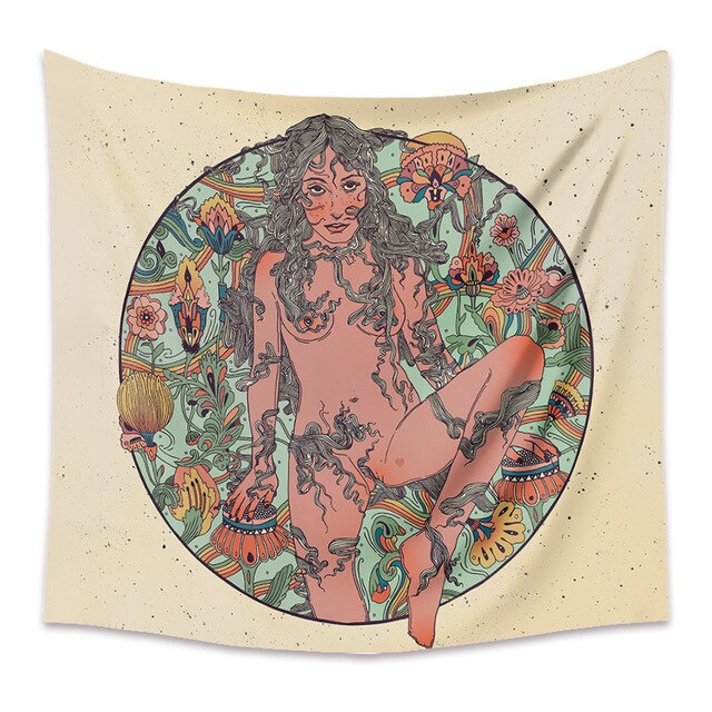 Gobeliny Czeskie Trippy Wall w stylu Hippie z kwiatową Mandala, indie gobelin ścienny abstrakcyjny, dywan artystyczny, dekoracja w stylu Boho na sofę, jogi - Wianko - 108