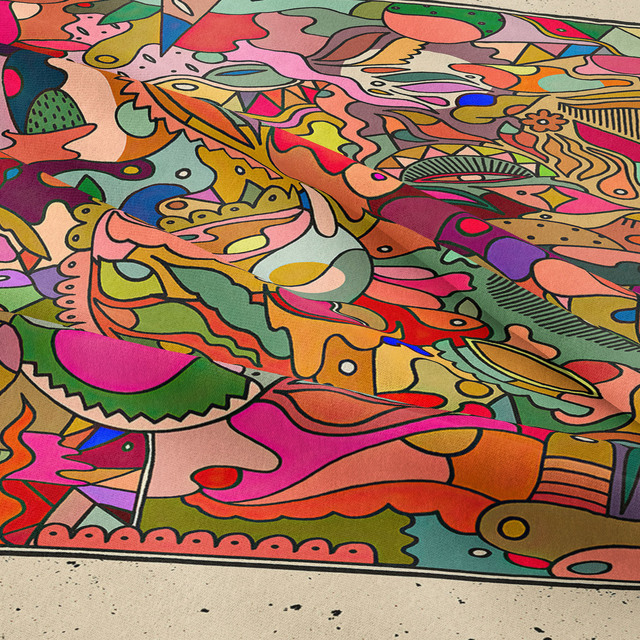 Gobeliny Czeskie Trippy Wall w stylu Hippie z kwiatową Mandala, indie gobelin ścienny abstrakcyjny, dywan artystyczny, dekoracja w stylu Boho na sofę, jogi - Wianko - 147