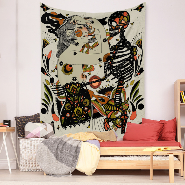 Gobeliny Czeskie Trippy Wall w stylu Hippie z kwiatową Mandala, indie gobelin ścienny abstrakcyjny, dywan artystyczny, dekoracja w stylu Boho na sofę, jogi - Wianko - 22