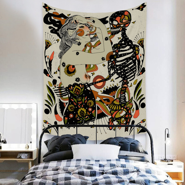Gobeliny Czeskie Trippy Wall w stylu Hippie z kwiatową Mandala, indie gobelin ścienny abstrakcyjny, dywan artystyczny, dekoracja w stylu Boho na sofę, jogi - Wianko - 23