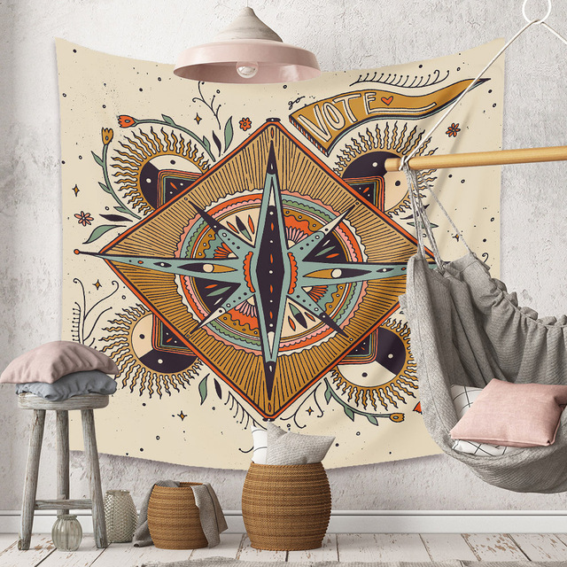 Gobeliny Czeskie Trippy Wall w stylu Hippie z kwiatową Mandala, indie gobelin ścienny abstrakcyjny, dywan artystyczny, dekoracja w stylu Boho na sofę, jogi - Wianko - 199