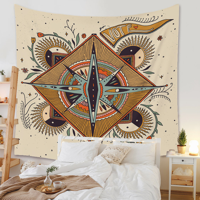 Gobeliny Czeskie Trippy Wall w stylu Hippie z kwiatową Mandala, indie gobelin ścienny abstrakcyjny, dywan artystyczny, dekoracja w stylu Boho na sofę, jogi - Wianko - 197