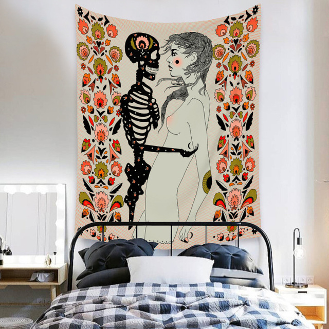 Gobeliny Czeskie Trippy Wall w stylu Hippie z kwiatową Mandala, indie gobelin ścienny abstrakcyjny, dywan artystyczny, dekoracja w stylu Boho na sofę, jogi - Wianko - 71