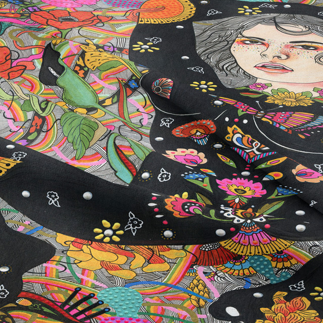 Gobeliny Czeskie Trippy Wall w stylu Hippie z kwiatową Mandala, indie gobelin ścienny abstrakcyjny, dywan artystyczny, dekoracja w stylu Boho na sofę, jogi - Wianko - 11