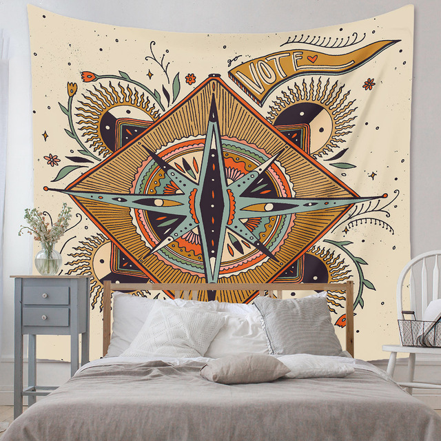Gobeliny Czeskie Trippy Wall w stylu Hippie z kwiatową Mandala, indie gobelin ścienny abstrakcyjny, dywan artystyczny, dekoracja w stylu Boho na sofę, jogi - Wianko - 198