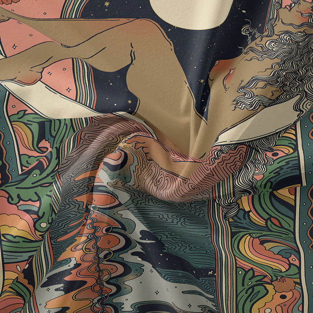 Gobeliny Czeskie Trippy Wall w stylu Hippie z kwiatową Mandala, indie gobelin ścienny abstrakcyjny, dywan artystyczny, dekoracja w stylu Boho na sofę, jogi - Wianko - 210