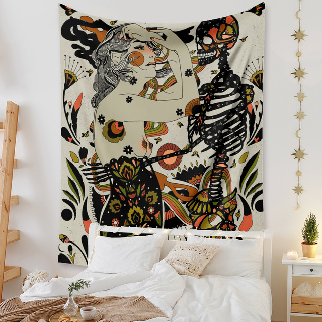 Gobeliny Czeskie Trippy Wall w stylu Hippie z kwiatową Mandala, indie gobelin ścienny abstrakcyjny, dywan artystyczny, dekoracja w stylu Boho na sofę, jogi - Wianko - 21