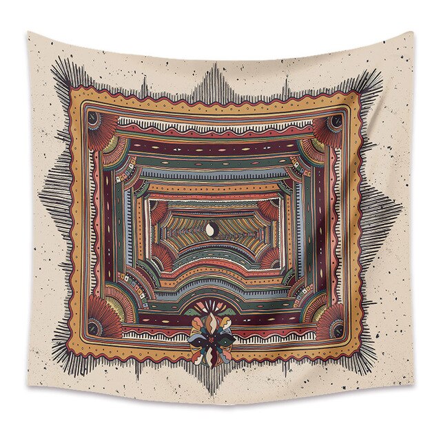 Gobeliny Czeskie Trippy Wall w stylu Hippie z kwiatową Mandala, indie gobelin ścienny abstrakcyjny, dywan artystyczny, dekoracja w stylu Boho na sofę, jogi - Wianko - 172