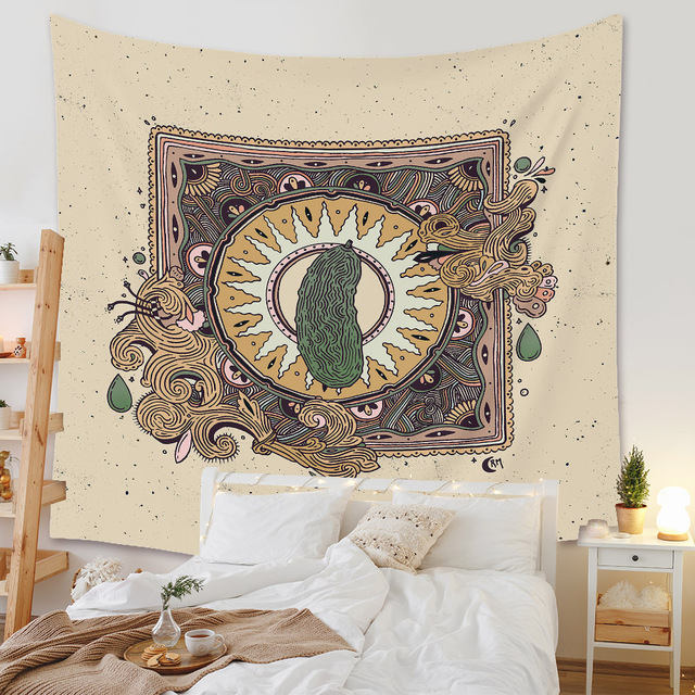 Gobeliny Czeskie Trippy Wall w stylu Hippie z kwiatową Mandala, indie gobelin ścienny abstrakcyjny, dywan artystyczny, dekoracja w stylu Boho na sofę, jogi - Wianko - 165