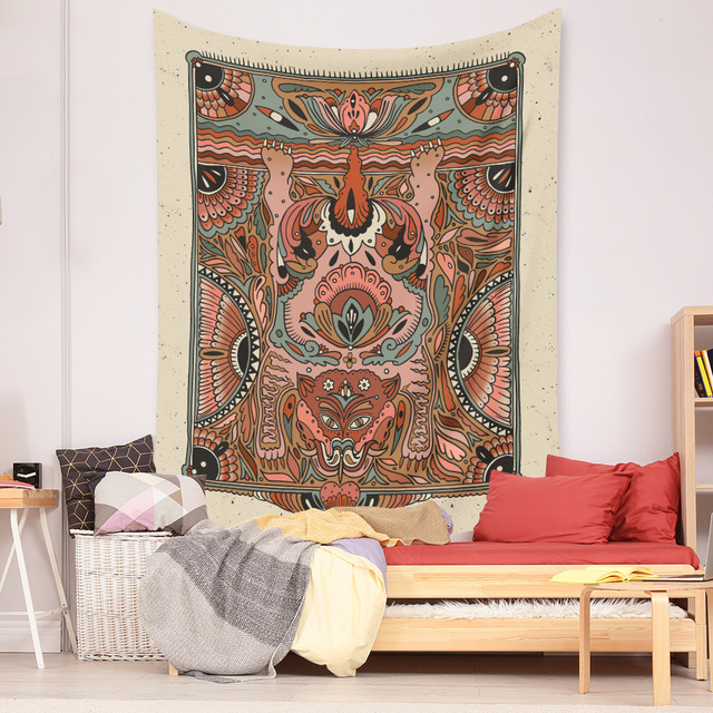 Gobeliny Czeskie Trippy Wall w stylu Hippie z kwiatową Mandala, indie gobelin ścienny abstrakcyjny, dywan artystyczny, dekoracja w stylu Boho na sofę, jogi - Wianko - 158