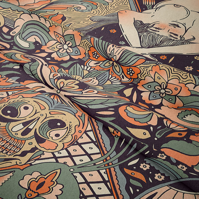Gobeliny Czeskie Trippy Wall w stylu Hippie z kwiatową Mandala, indie gobelin ścienny abstrakcyjny, dywan artystyczny, dekoracja w stylu Boho na sofę, jogi - Wianko - 137