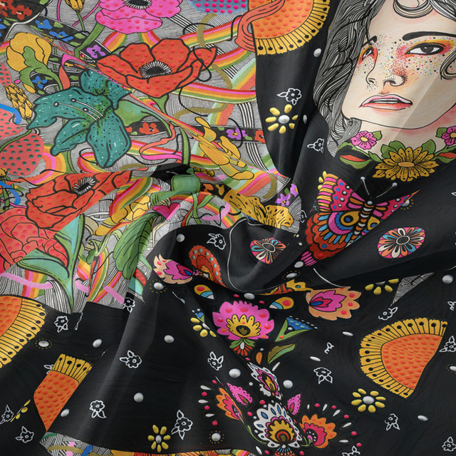 Gobeliny Czeskie Trippy Wall w stylu Hippie z kwiatową Mandala, indie gobelin ścienny abstrakcyjny, dywan artystyczny, dekoracja w stylu Boho na sofę, jogi - Wianko - 10